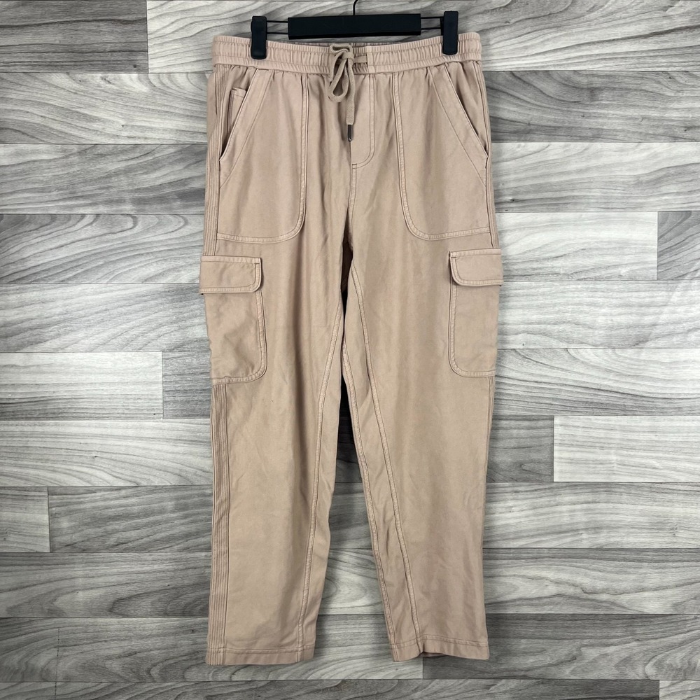 Athleta Farallon Cargo Crop Pants Women's Size 4 Beige Cotton‎ Blend High-Rise
